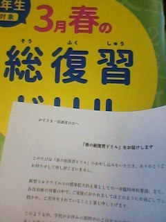 進研ゼミ３月春の総復習ドリルが届いた ちっくと高知へ来てみいや